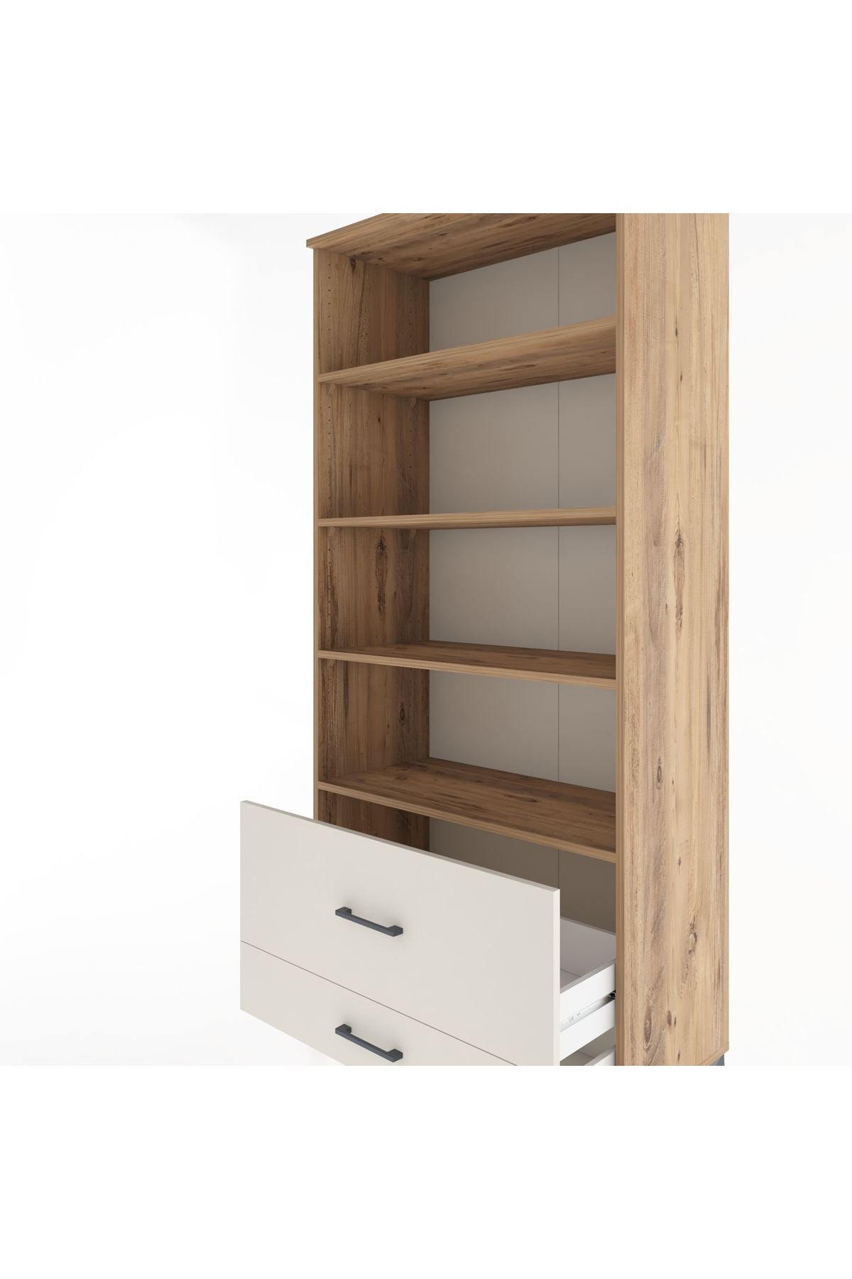 Hyperion Dolap 4 Raflı 2 Çekmeceli 88x44x195 Çam-Aytaşı