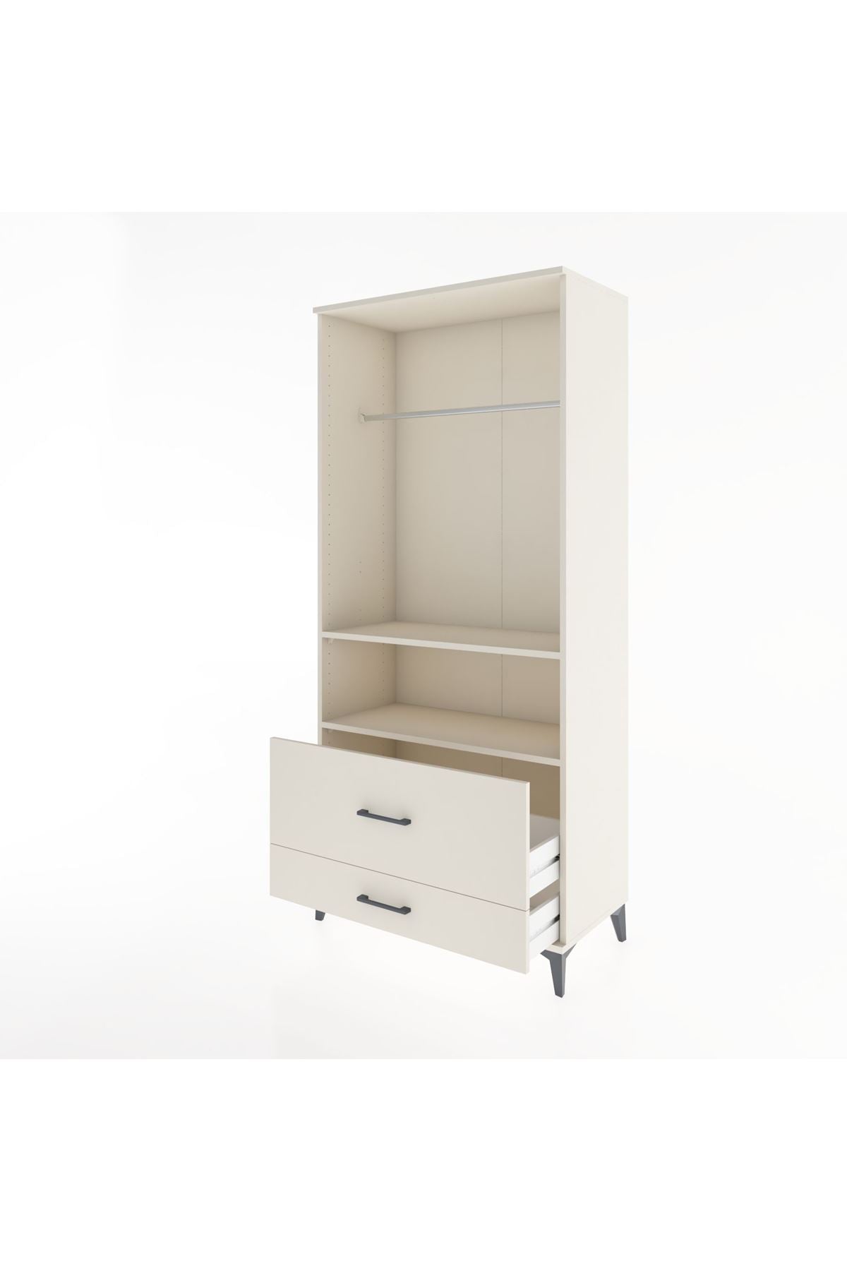 Hyperion Dolap 2 Raflı 2 Çekmeceli Tek Askılı 88x44x195 Aytaşı-Aytaşı