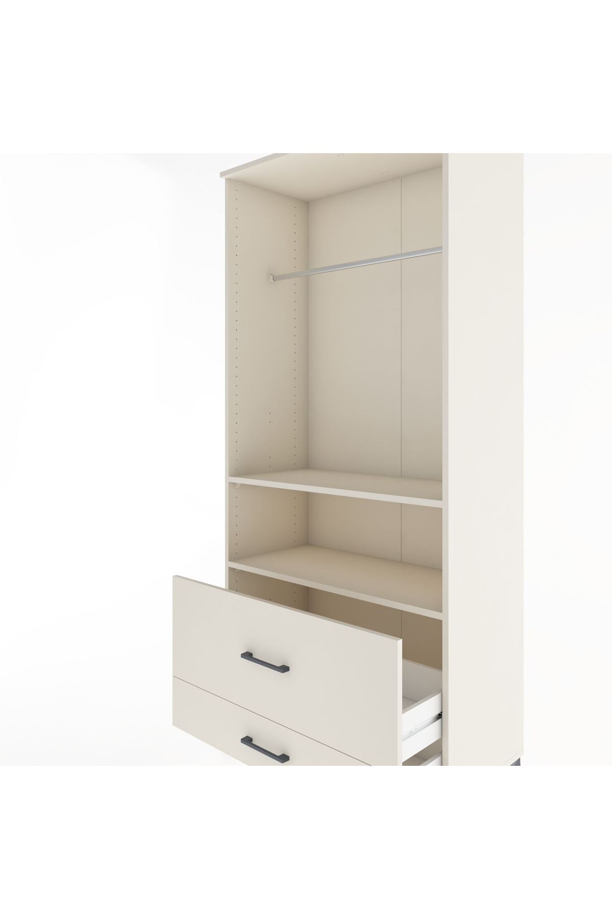 Hyperion Dolap 2 Raflı 2 Çekmeceli Tek Askılı 88x44x195 Aytaşı-Aytaşı