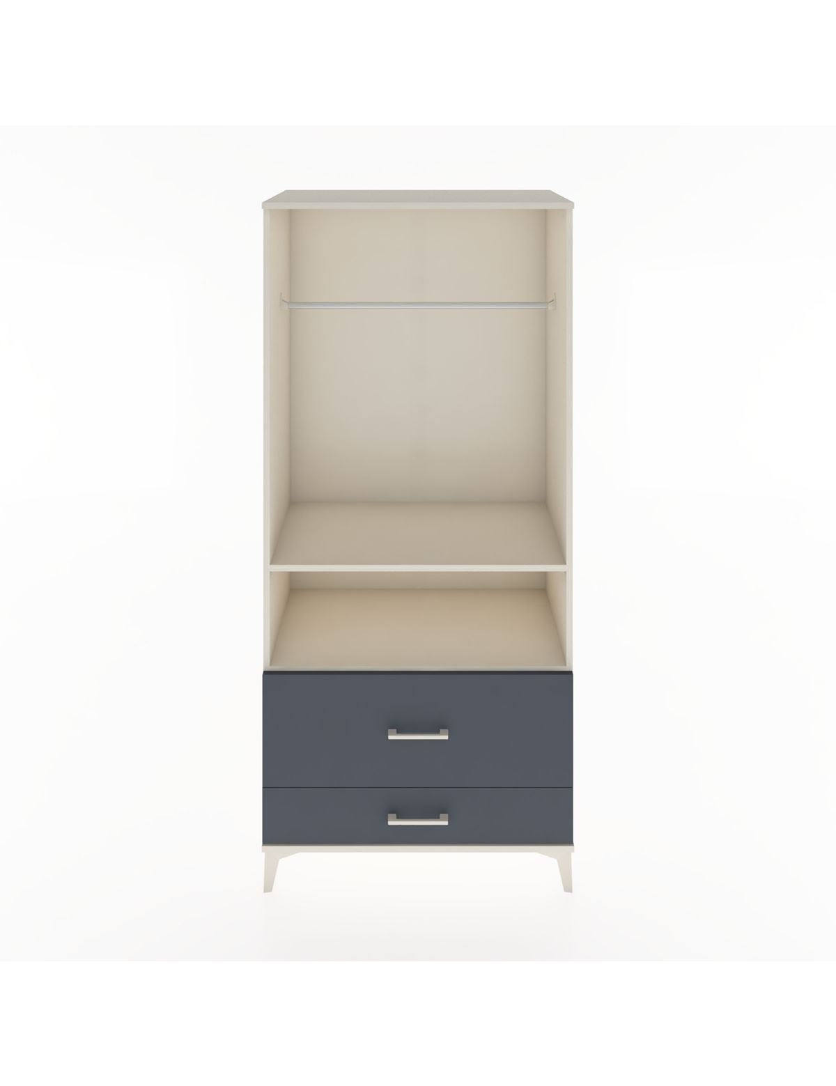 Hyperion Dolap 2 Raflı 2 Çekmeceli Tek Askılı 88x44x195 Aytaşı-Antrasit