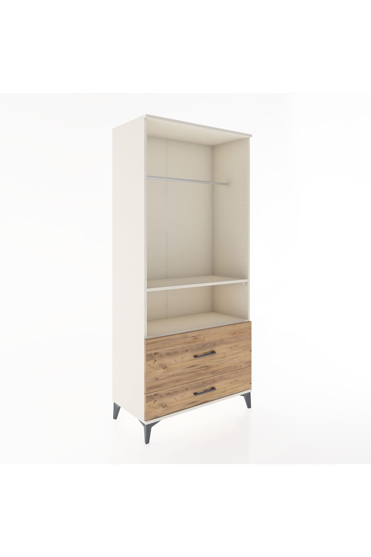 Hyperion Dolap 2 Raflı 2 Çekmeceli Tek Askılı 88x44x195 Aytaşı-Çam