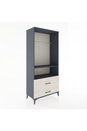 Hyperion Dolap 2 Raflı 2 Çekmeceli Tek Askılı 88x44x195 Antrasit-Aytaşı