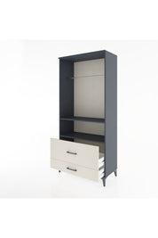 Hyperion Dolap 2 Raflı 2 Çekmeceli Tek Askılı 88x44x195 Antrasit-Aytaşı