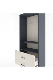 Hyperion Dolap 2 Raflı 2 Çekmeceli Tek Askılı 88x44x195 Antrasit-Aytaşı