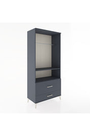 Hyperion Dolap 2 Raflı 2 Çekmeceli Tek Askılı 88x44x195 Antrasit-Antrasit