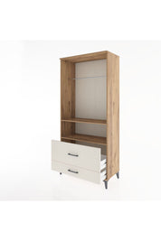 Hyperion Dolap 2 Raflı 2 Çekmeceli Tek Askılı 88x44x195 Çam-Aytaşı