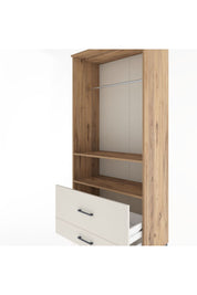 Hyperion Dolap 2 Raflı 2 Çekmeceli Tek Askılı 88x44x195 Çam-Aytaşı