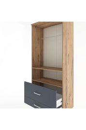 Hyperion Dolap 2 Raflı 2 Çekmeceli Tek Askılı 88x44x195 Çam-Antrasit