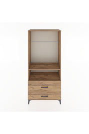 Hyperion Dolap 2 Raflı 2 Çekmeceli Tek Askılı 88x44x195 Çam-Çam