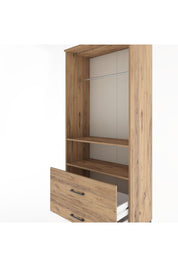 Hyperion Dolap 2 Raflı 2 Çekmeceli Tek Askılı 88x44x195 Çam-Çam