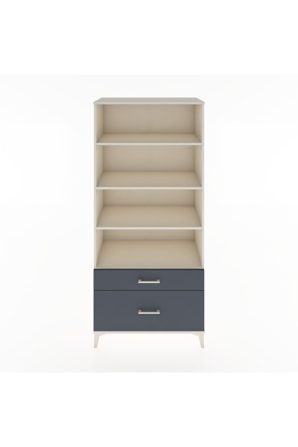 Hyperion Dolap 4 Raflı 2 Çekmeceli 88x44x195 Aytaşı-Antrasit