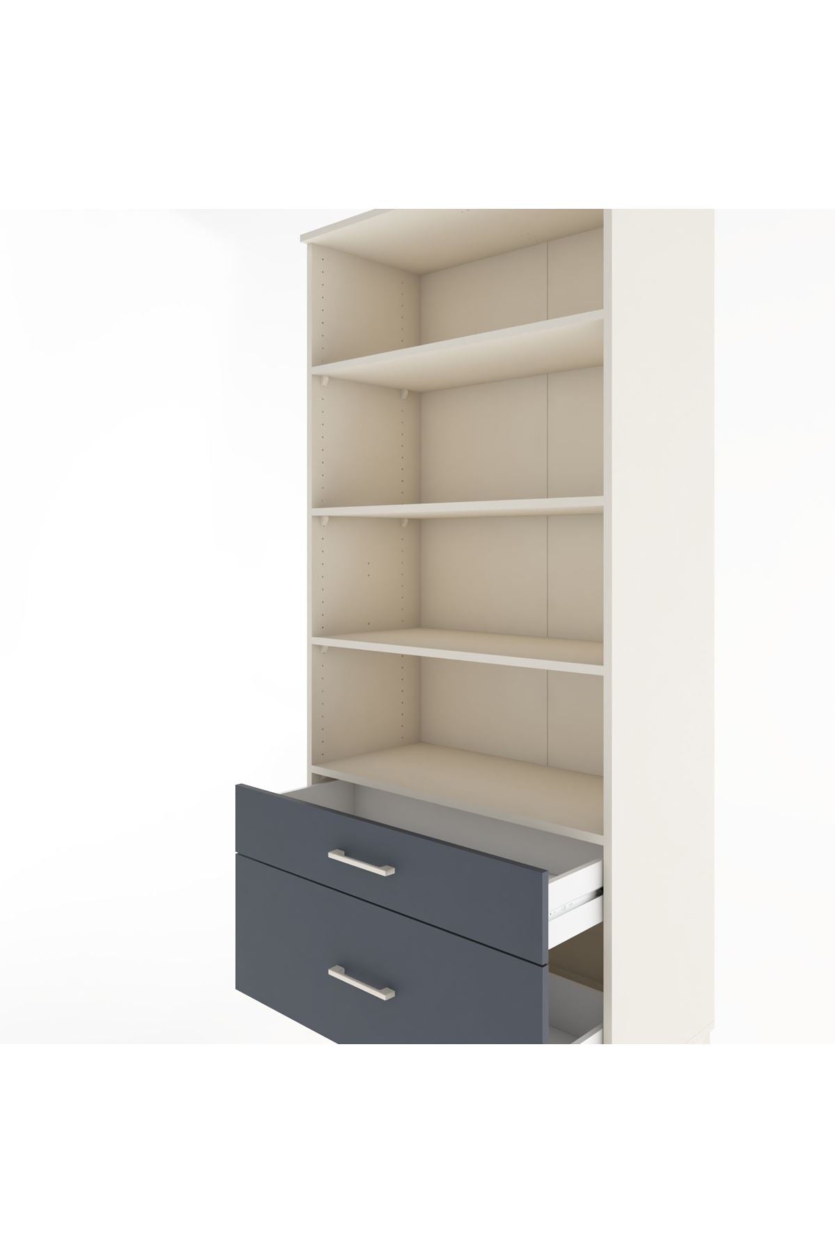 Hyperion Dolap 4 Raflı 2 Çekmeceli 88x44x195 Aytaşı-Antrasit