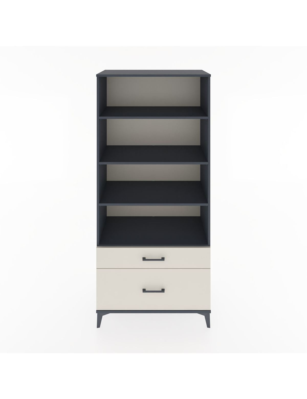 Hyperion Dolap 4 Raflı 2 Çekmeceli 88x44x195 Antrasit-Aytaşı