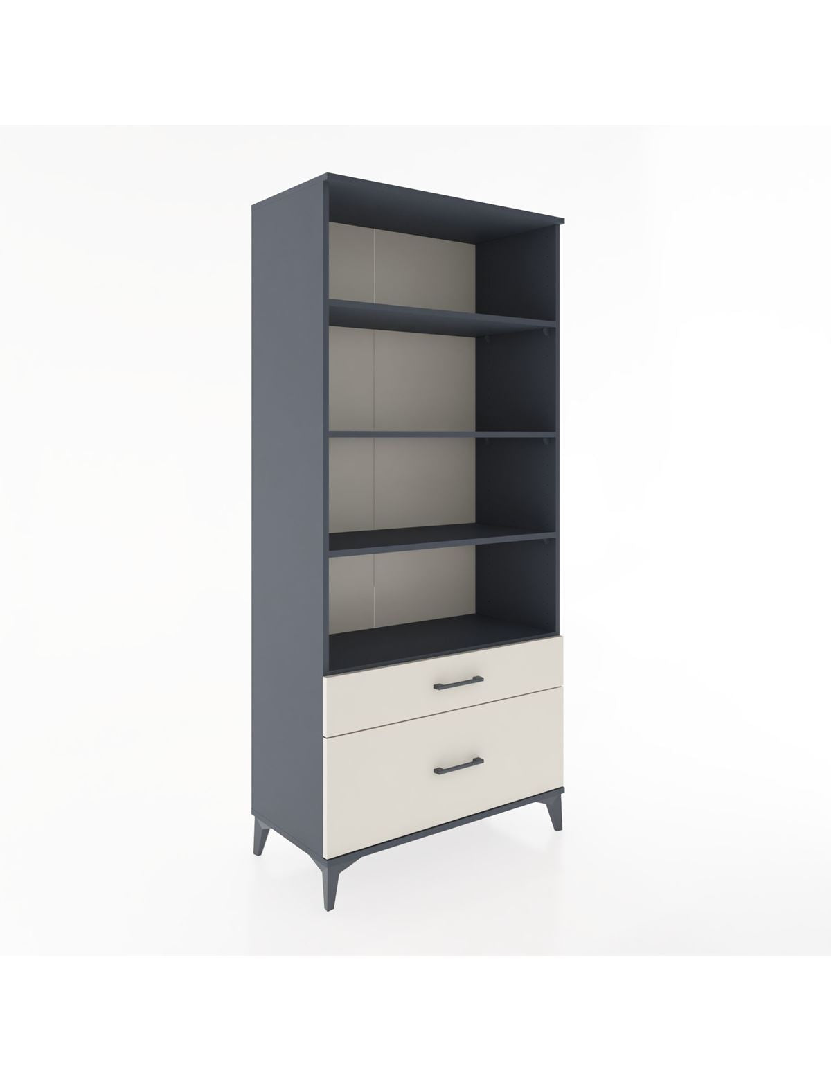 Hyperion Dolap 4 Raflı 2 Çekmeceli 88x44x195 Antrasit-Aytaşı