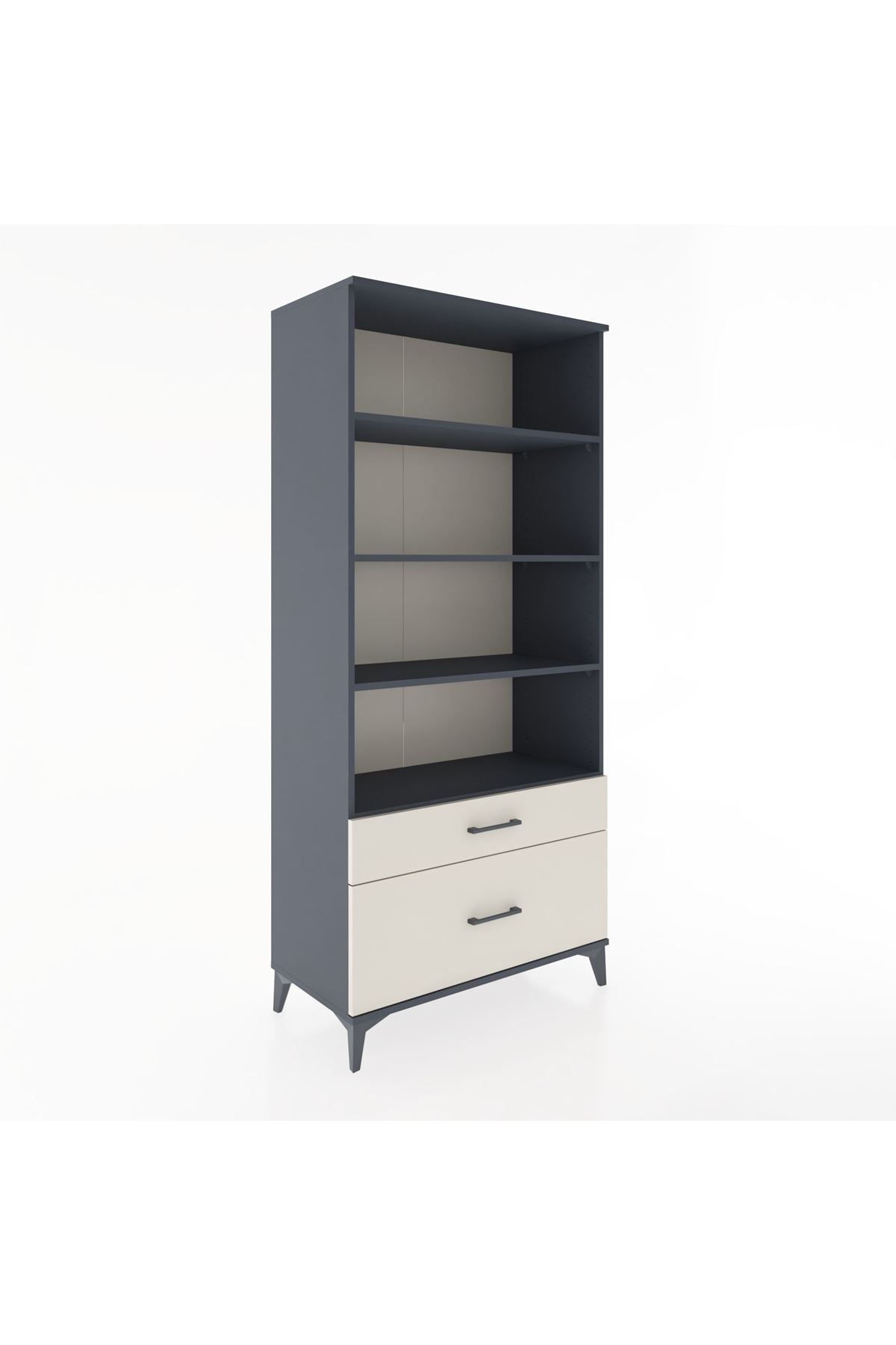 Hyperion Dolap 4 Raflı 2 Çekmeceli 88x44x195 Antrasit-Aytaşı