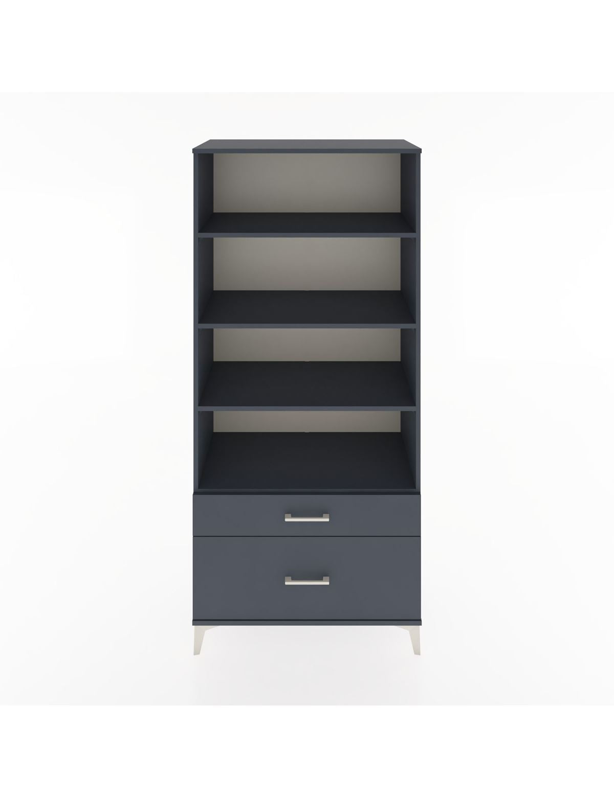 Hyperion Dolap 4 Raflı 2 Çekmeceli 88x44x195 Antrasit-Antrasit