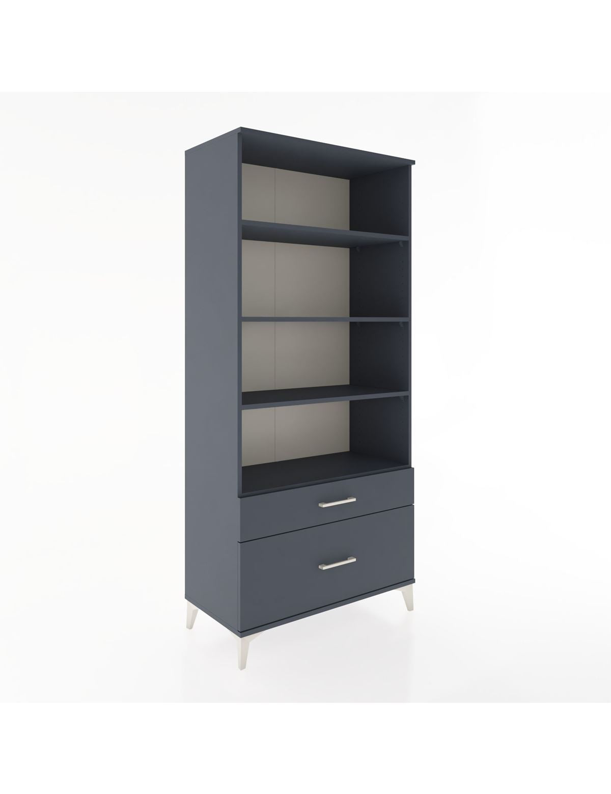 Hyperion Dolap 4 Raflı 2 Çekmeceli 88x44x195 Antrasit-Antrasit