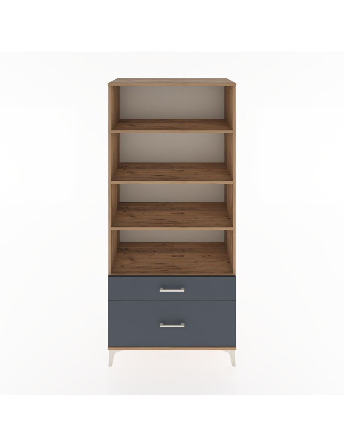 Hyperion Dolap 4 Raflı 2 Çekmeceli 88x44x195 Çam-Antrasit