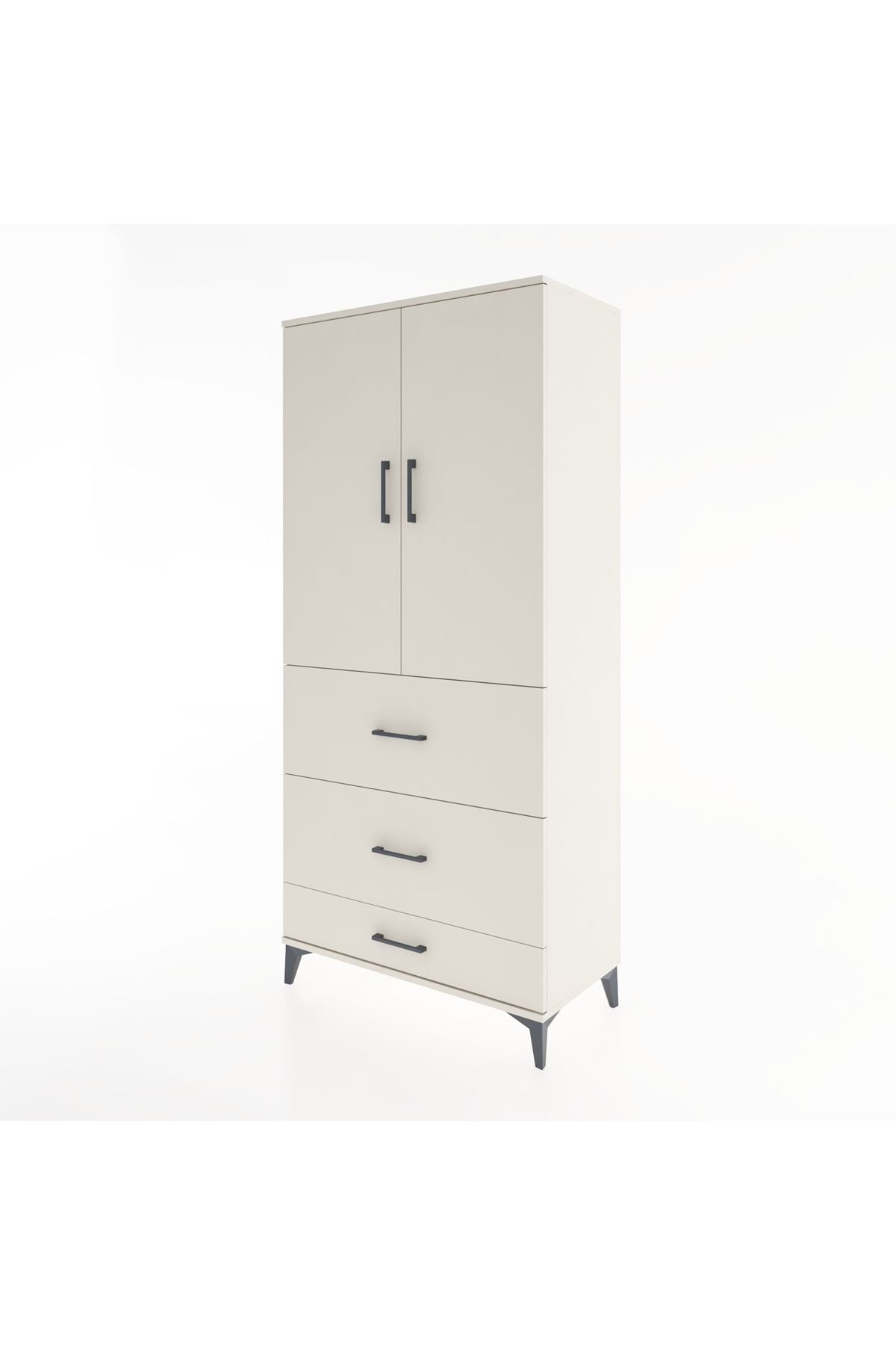 Hyperion Dolap 3 Raflı 3 Çekmeceli 2 Kapaklı 88x44x195 Aytaşı-Aytaşı