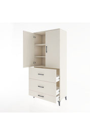 Hyperion Dolap 3 Raflı 3 Çekmeceli 2 Kapaklı 88x44x195 Aytaşı-Aytaşı