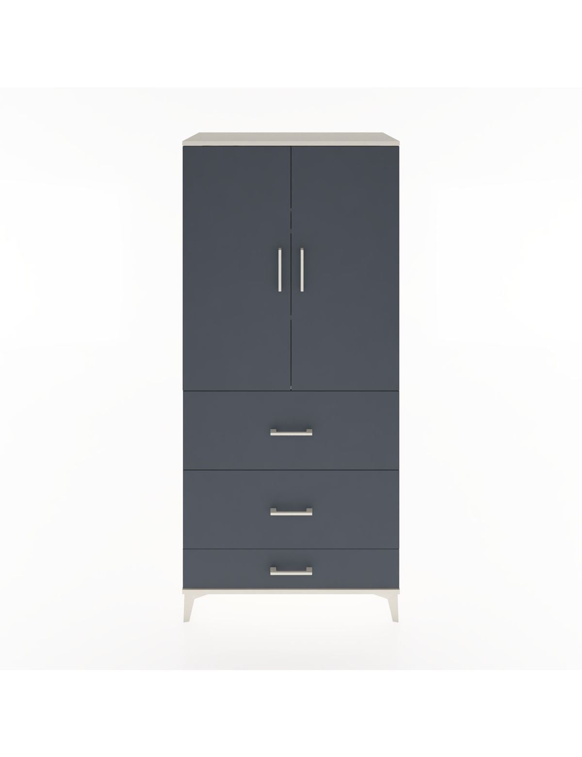 Hyperion Dolap 3 Raflı 3 Çekmeceli 2 Kapaklı 88x44x195 Aytaşı-Antrasit