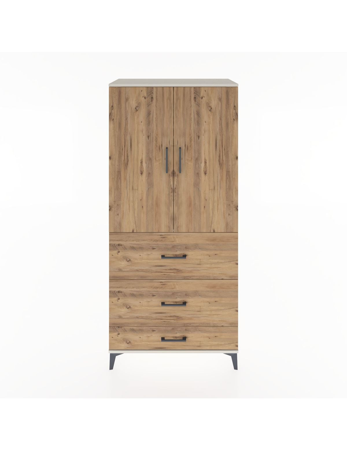 Hyperion Dolap 3 Raflı 3 Çekmeceli 2 Kapaklı 88x44x195 Aytaşı-Çam