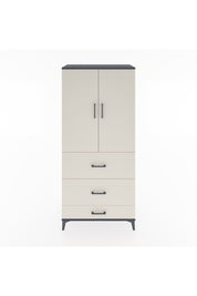 Hyperion Dolap 3 Raflı 3 Çekmeceli 2 Kapaklı 88x44x195 Antrasit-Aytaşı