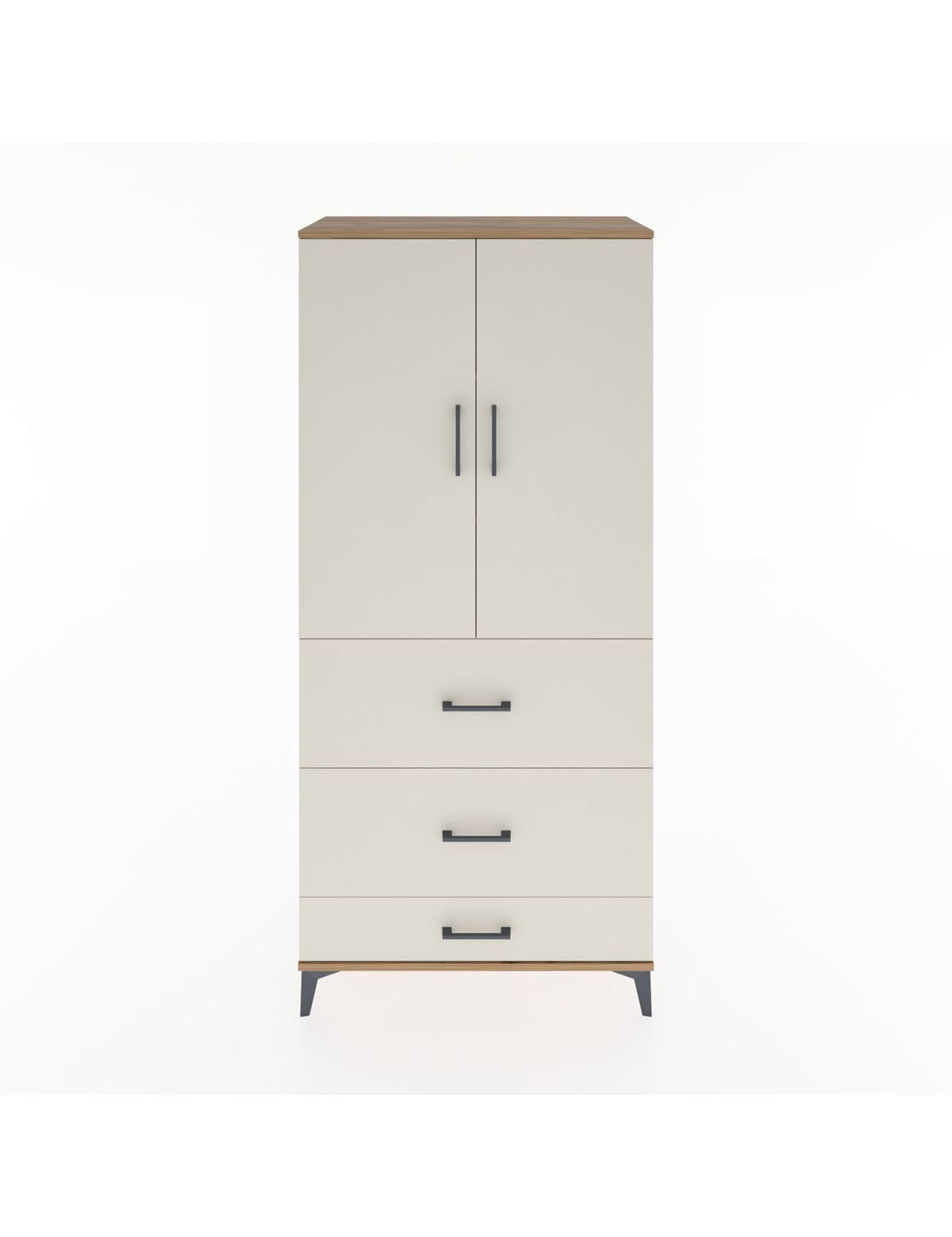 Hyperion Dolap 3 Raflı 3 Çekmeceli 2 Kapaklı 88x44x195 Çam-Aytaşı