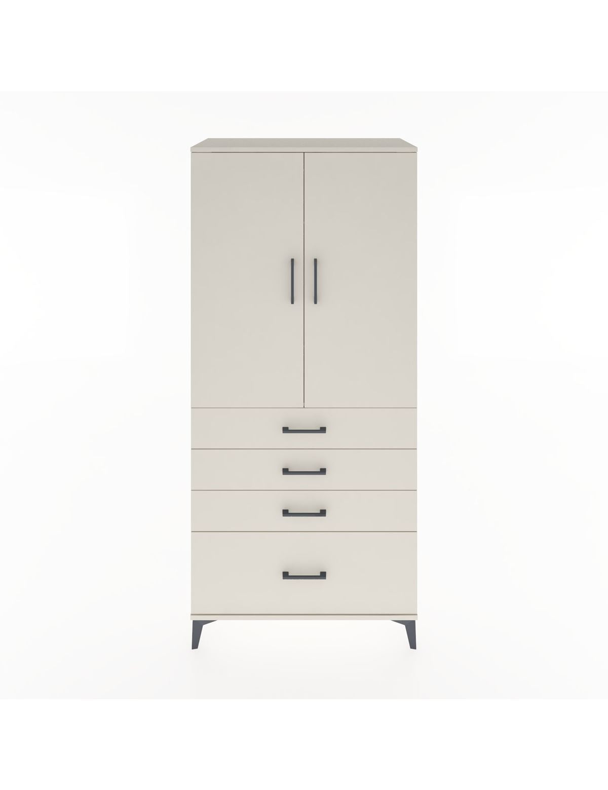 Hyperion Dolap Tek Raflı 4 Çekmeceli Tek Askılı 88x44x195 Aytaşı-Aytaşı