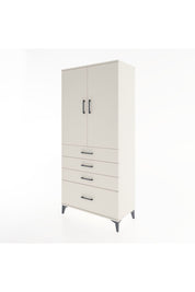 Hyperion Dolap Tek Raflı 4 Çekmeceli Tek Askılı 88x44x195 Aytaşı-Aytaşı