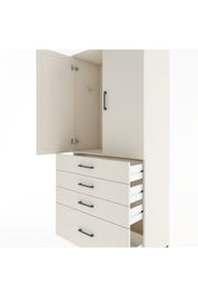 Hyperion Dolap Tek Raflı 4 Çekmeceli Tek Askılı 88x44x195 Aytaşı-Aytaşı