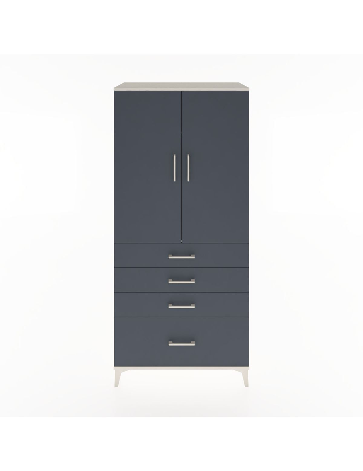 Hyperion Dolap Tek Raflı 4 Çekmeceli Tek Askılı 88x44x195 Aytaşı-Antrasit