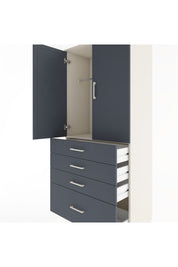 Hyperion Dolap Tek Raflı 4 Çekmeceli Tek Askılı 88x44x195 Aytaşı-Antrasit