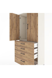 Hyperion Dolap Tek Raflı 4 Çekmeceli Tek Askılı 88x44x195 Aytaşı-Çam