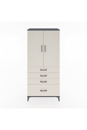 Hyperion Dolap Tek Raflı 4 Çekmeceli Tek Askılı 88x44x195 Antrasit-Aytaşı