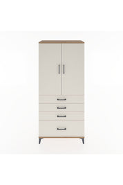 Hyperion Dolap Tek Raflı 4 Çekmeceli Tek Askılı 88x44x195 Çam-Aytaşı