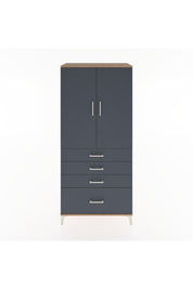 Hyperion Dolap Tek Raflı 4 Çekmeceli Tek Askılı 88x44x195 Çam-Antrasit