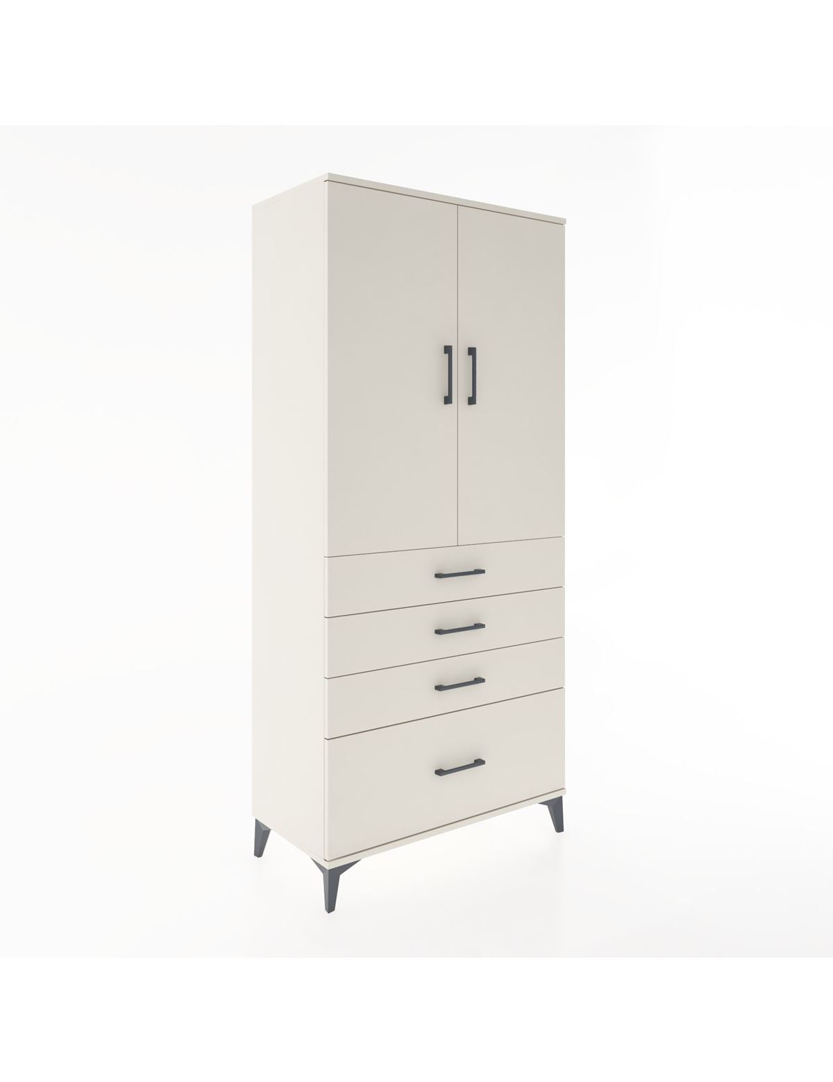 Hyperion Dolap 3 Raflı 4 Çekmeceli 2 Kapaklı 88x44x195 Aytaşı-Aytaşı