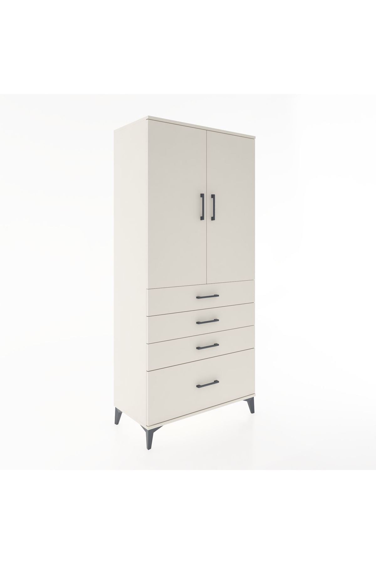 Hyperion Dolap 3 Raflı 4 Çekmeceli 2 Kapaklı 88x44x195 Aytaşı-Aytaşı