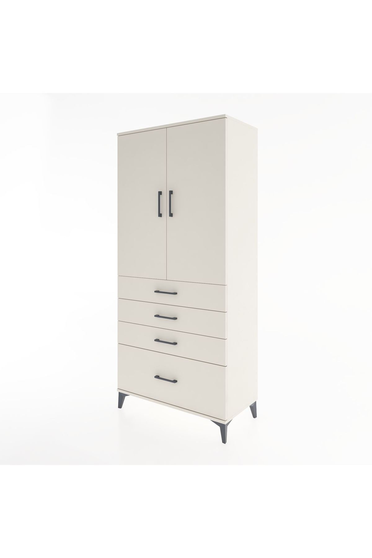 Hyperion Dolap 3 Raflı 4 Çekmeceli 2 Kapaklı 88x44x195 Aytaşı-Aytaşı