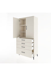 Hyperion Dolap 3 Raflı 4 Çekmeceli 2 Kapaklı 88x44x195 Aytaşı-Aytaşı