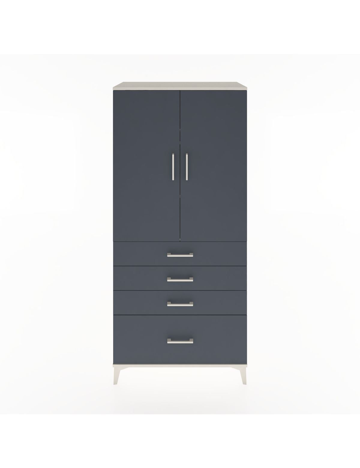 Hyperion Dolap 3 Raflı 4 Çekmeceli 2 Kapaklı 88x44x195 Aytaşı-Antrasit