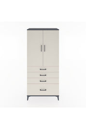 Hyperion Dolap 3 Raflı 4 Çekmeceli 2 Kapaklı 88x44x195 Antrasit-Aytaşı