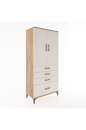 Hyperion Dolap 3 Raflı 4 Çekmeceli 2 Kapaklı 88x44x195 Çam-Aytaşı