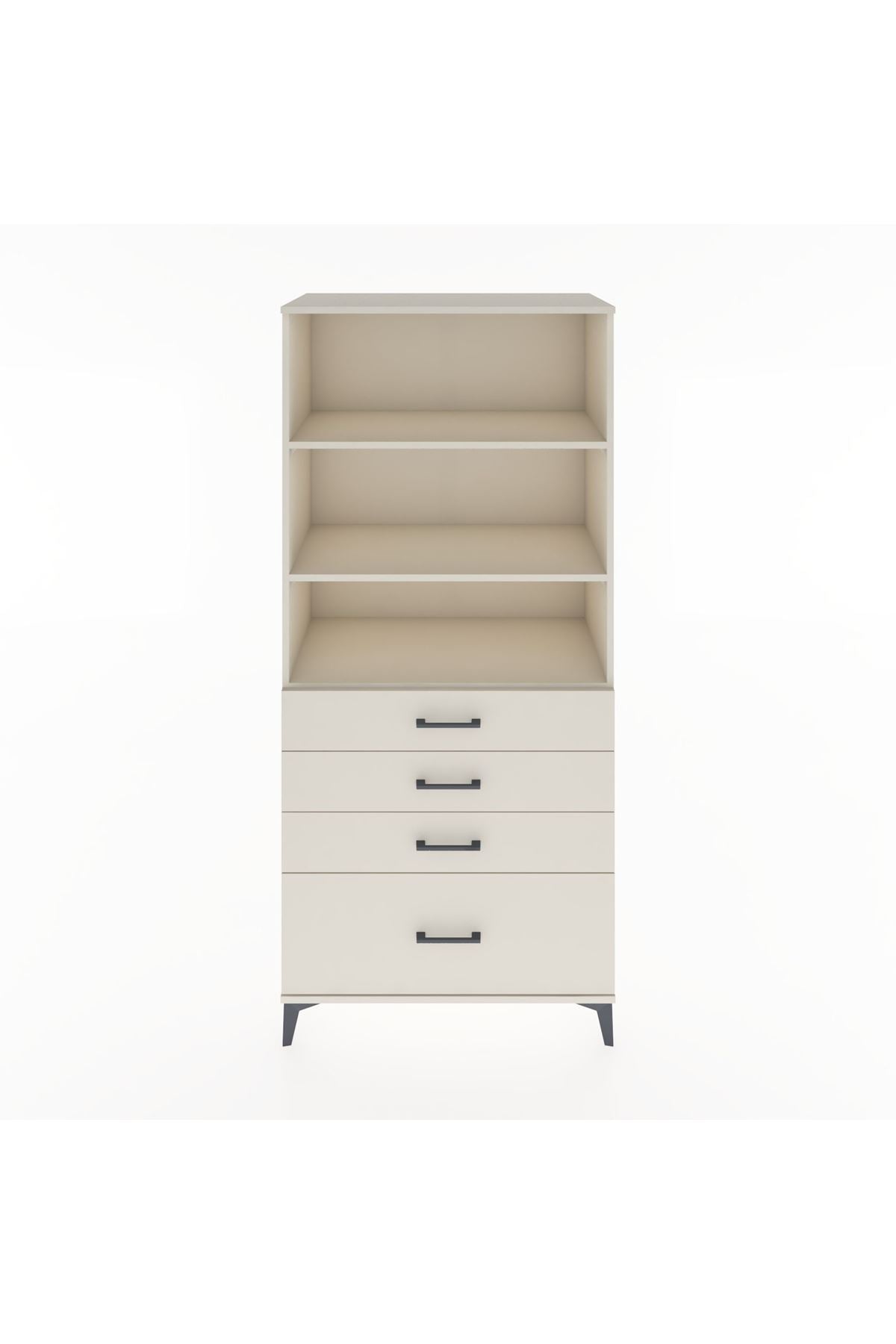 Hyperion Dolap 3 Raflı 4 Çekmeceli 88x44x195 Aytaşı-Aytaşı