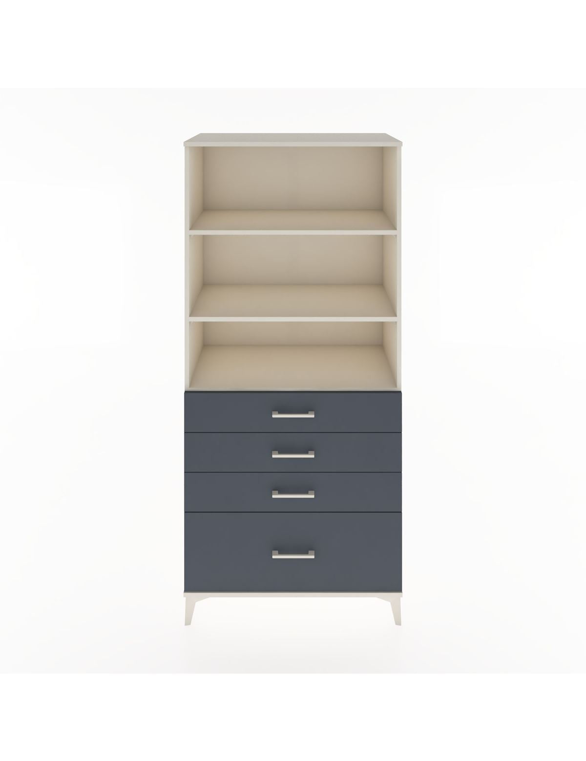 Hyperion Dolap 3 Raflı 4 Çekmeceli 88x44x195 Aytaşı-Antrasit