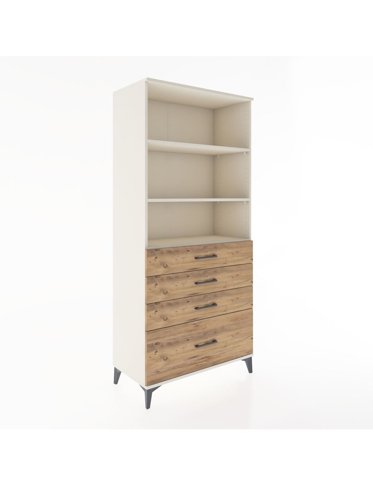 Hyperion Dolap 3 Raflı 4 Çekmeceli 88x44x195 Aytaşı-Çam