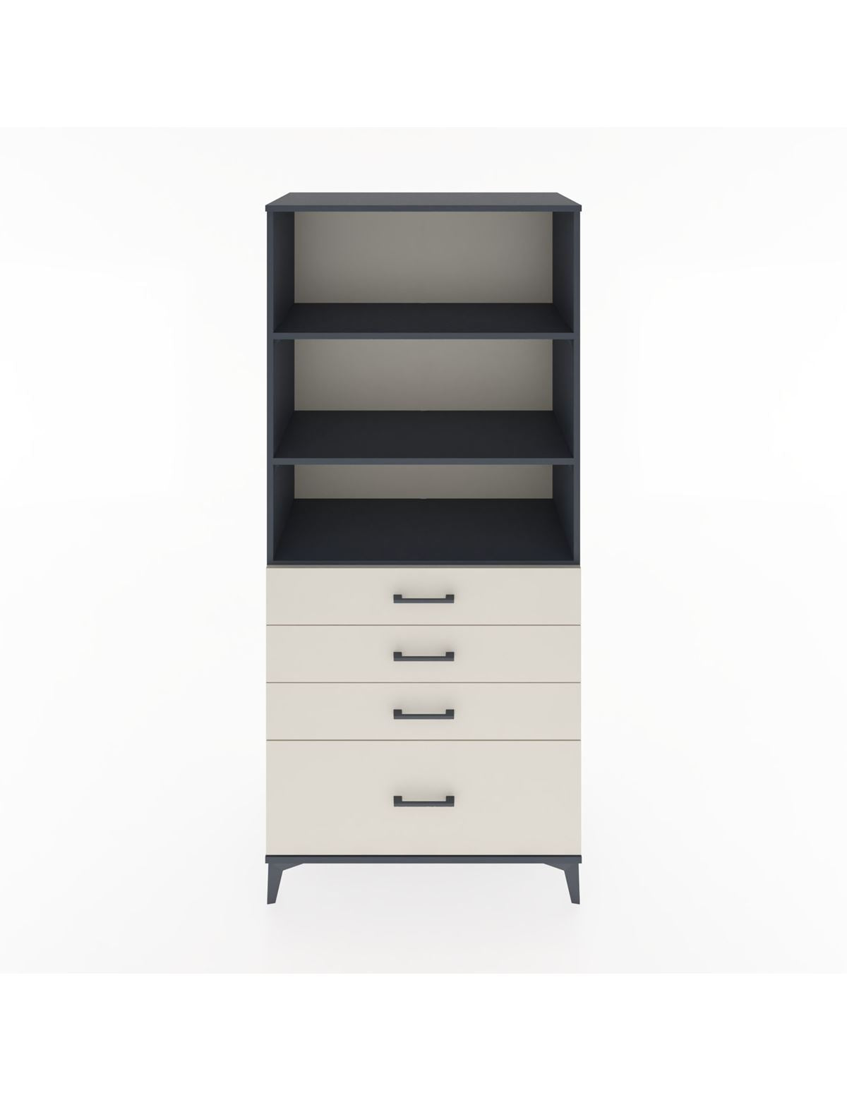 Hyperion Dolap 3 Raflı 4 Çekmeceli 88x44x195 Antrasit-Aytaşı