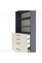 Hyperion Dolap 3 Raflı 4 Çekmeceli 88x44x195 Antrasit-Aytaşı