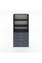 Hyperion Dolap 3 Raflı 4 Çekmeceli 88x44x195 Antrasit-Antrasit